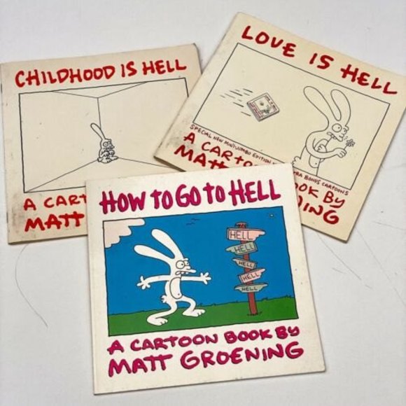How to go to Hell Childhood is Hell Love Is Hell by Matt Groening Book Lot of 3 - Picture 1 of 12